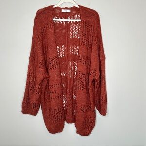 TALULAH Brown Chunky Cardigan Sweater Women’s Small Oversized Coastal Grandma